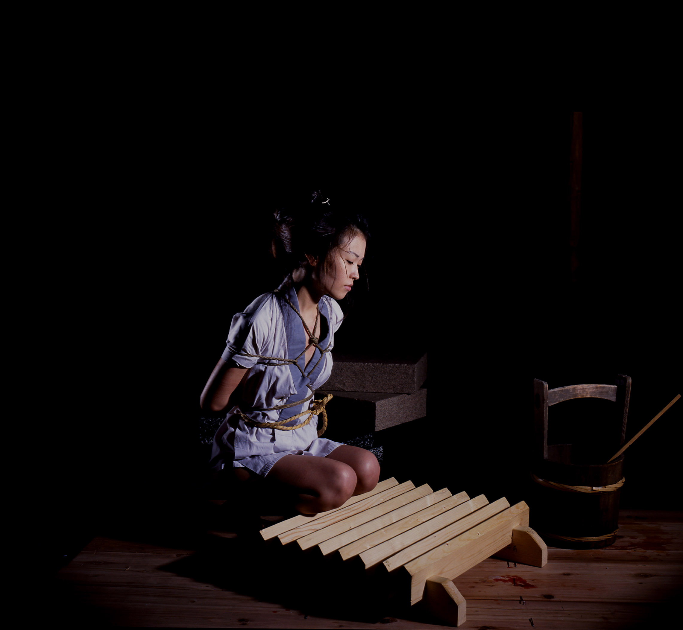城井桃緊縛とさるぐつわ画像 大和撫子（襦袢・湯文字（和の下着やインナー））２ - SM女縄